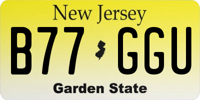 NJ license plate B77GGU