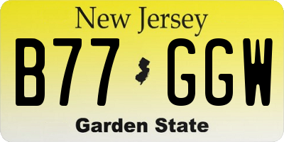 NJ license plate B77GGW