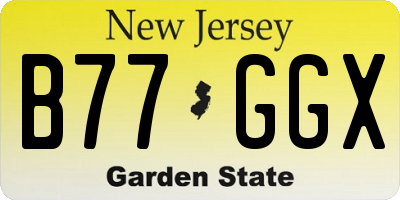 NJ license plate B77GGX