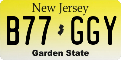 NJ license plate B77GGY