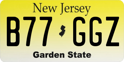 NJ license plate B77GGZ
