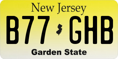 NJ license plate B77GHB