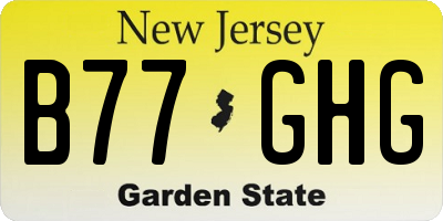 NJ license plate B77GHG