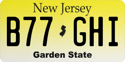 NJ license plate B77GHI
