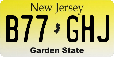 NJ license plate B77GHJ
