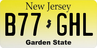 NJ license plate B77GHL