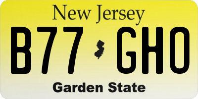 NJ license plate B77GHO