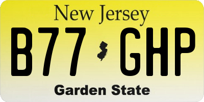 NJ license plate B77GHP