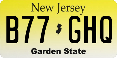 NJ license plate B77GHQ