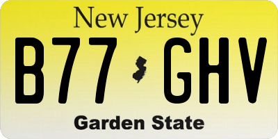 NJ license plate B77GHV