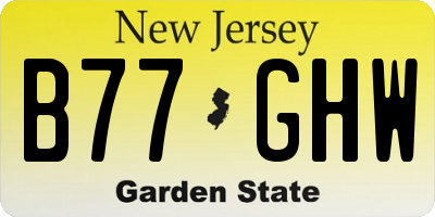 NJ license plate B77GHW
