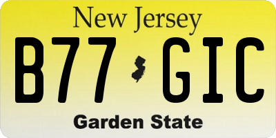 NJ license plate B77GIC