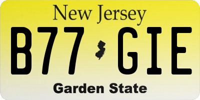 NJ license plate B77GIE
