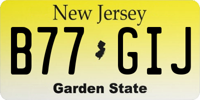 NJ license plate B77GIJ