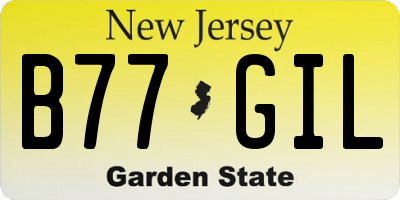 NJ license plate B77GIL