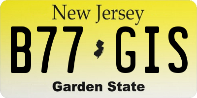 NJ license plate B77GIS