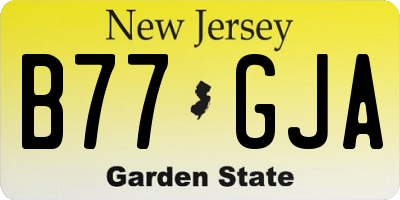 NJ license plate B77GJA