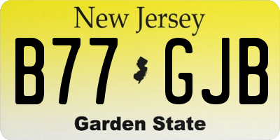 NJ license plate B77GJB