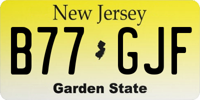NJ license plate B77GJF