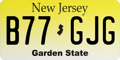 NJ license plate B77GJG