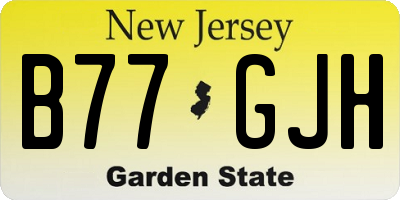 NJ license plate B77GJH
