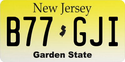 NJ license plate B77GJI