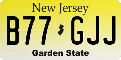 NJ license plate B77GJJ