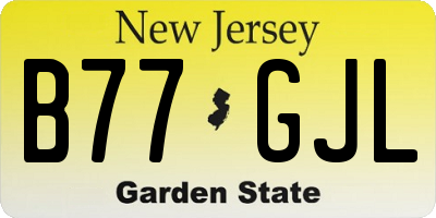 NJ license plate B77GJL