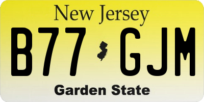 NJ license plate B77GJM
