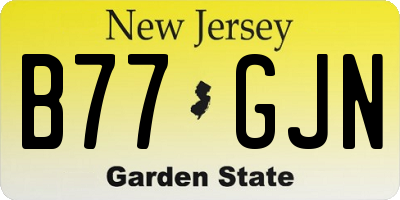 NJ license plate B77GJN