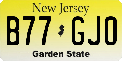 NJ license plate B77GJO