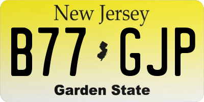 NJ license plate B77GJP