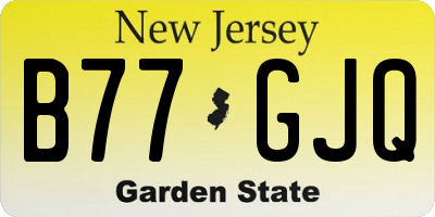 NJ license plate B77GJQ