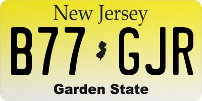 NJ license plate B77GJR