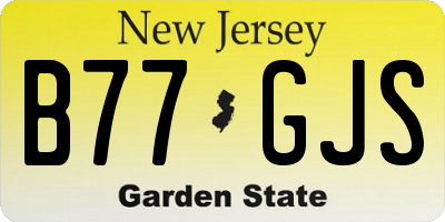 NJ license plate B77GJS