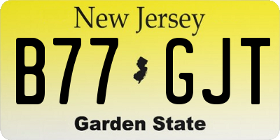 NJ license plate B77GJT