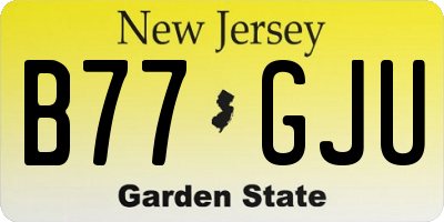 NJ license plate B77GJU