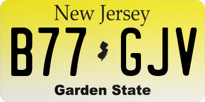 NJ license plate B77GJV