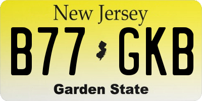 NJ license plate B77GKB