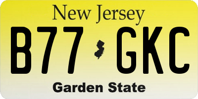NJ license plate B77GKC