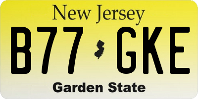 NJ license plate B77GKE