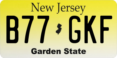 NJ license plate B77GKF