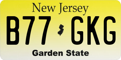 NJ license plate B77GKG