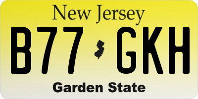 NJ license plate B77GKH