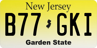 NJ license plate B77GKI