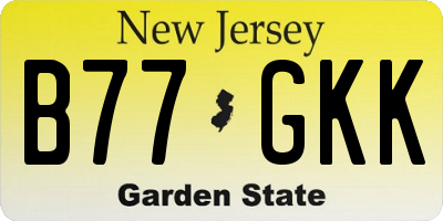 NJ license plate B77GKK