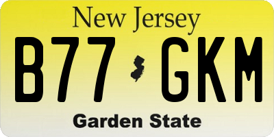 NJ license plate B77GKM