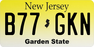 NJ license plate B77GKN