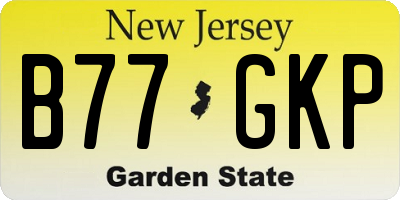 NJ license plate B77GKP