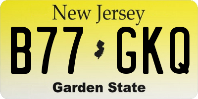 NJ license plate B77GKQ